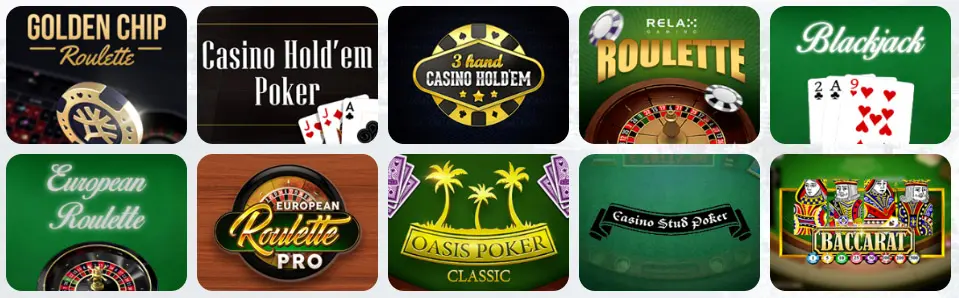 Juegos de mesa en EUROPA CASINO